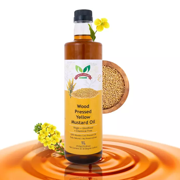 Gavyamart Yellow Mustard Oil I Cold-Pressed I Single-filtered Gavyamart Yellow Mustard Oil I Cold-Pressed I Single-filtered