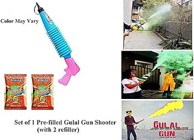 Magic Gulal Gun | Free Refillable Holi Pichkari with 2 Herbal Color Refills (2 x 80G) Magic Gulal Gun | Free Refillable Holi Pichkari with 2 Herbal Color Refills (2 x 80G)