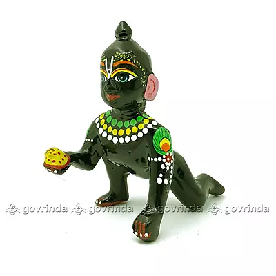 Black Laddu Gopal Kanha Ji Brass | Thakur Ji (4.5 inch) Black Laddu Gopal Kanha Ji Brass | Thakur Ji (4.5 inch)