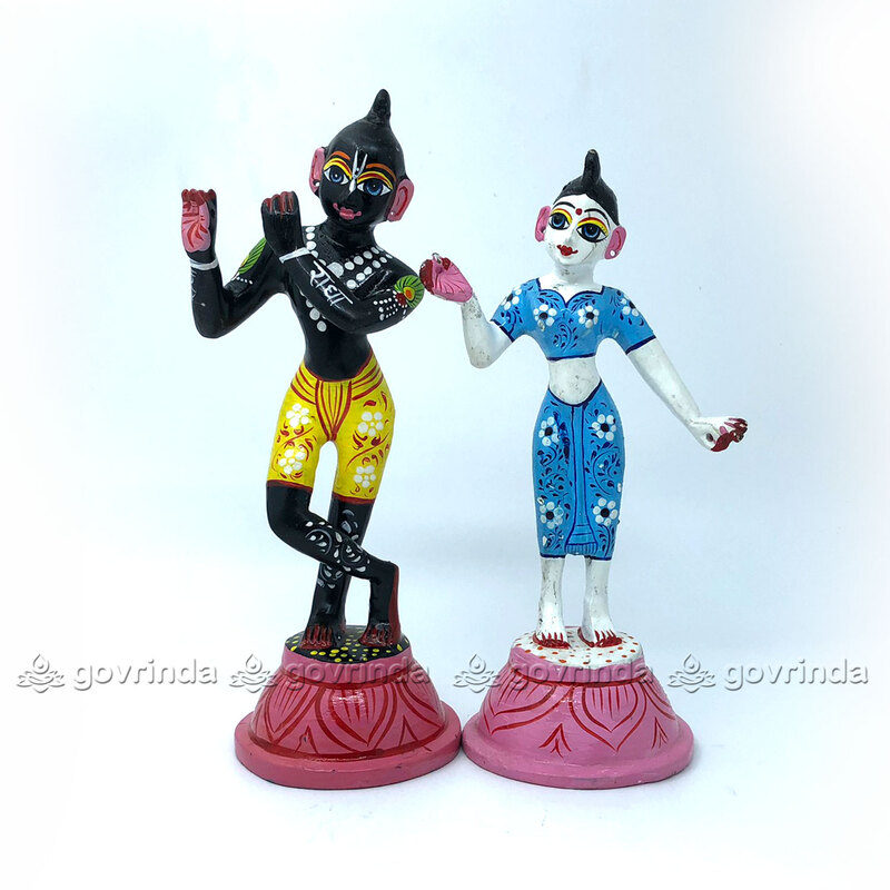 Radha Krishna Idol | Krishna Black and Radha White (8 Inch Height) Radha Krishna Idol | Krishna Black and Radha White (8 Inch Height)