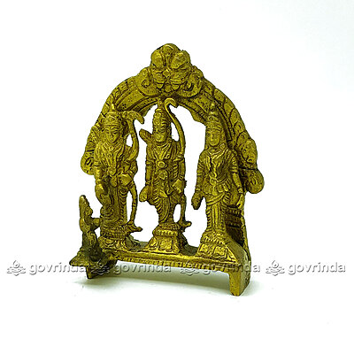 Ram Darbar Brass Murti | Hindu Lord Ram with Laxman and Goddess Sita Devi (4 inch, 420 gram) Ram Darbar Brass Murti | Hindu Lord Ram with Laxman and Goddess Sita Devi (4 inch, 420 gram)