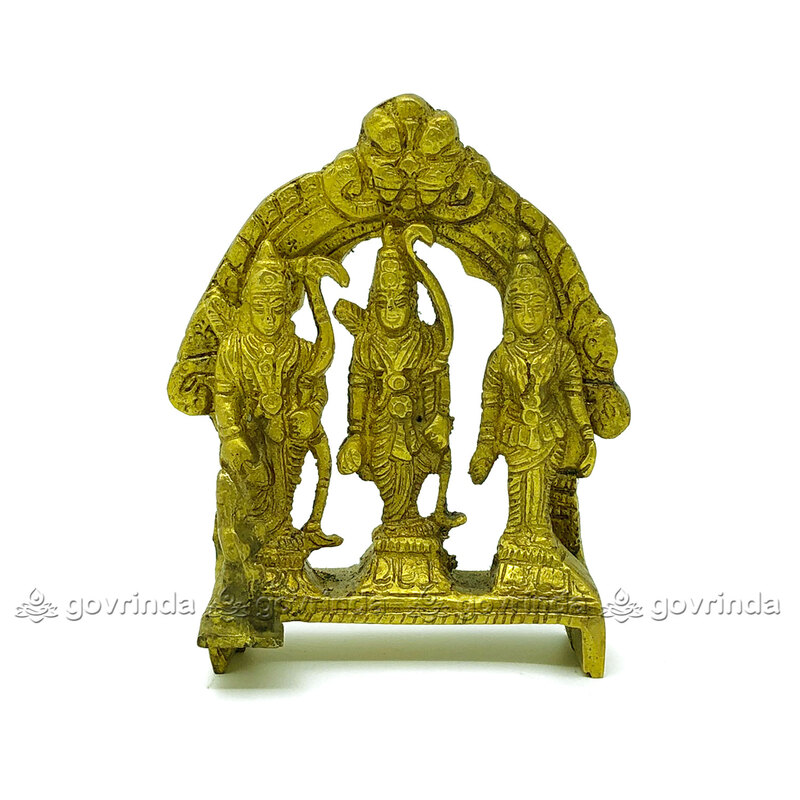 Ram Darbar Brass Murti | Hindu Lord Ram with Laxman and Goddess Sita Devi (4 inch, 420 gram) Ram Darbar Brass Murti | Hindu Lord Ram with Laxman and Goddess Sita Devi (4 inch, 420 gram)