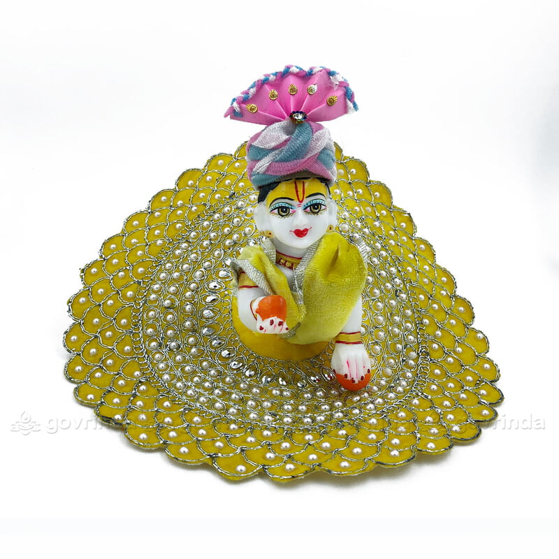 Pearl Design Yellow - Laddu Gopal Ji Dress Pearl Design Yellow - Laddu Gopal Ji Dress