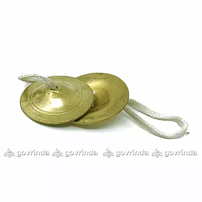 Manjira/Gini/Hand Cymbals | Brass Yellow | Pooja Aarti and for all Worship Events Manjira/Gini/Hand Cymbals | Brass Yellow | Pooja Aarti and for all Worship Events