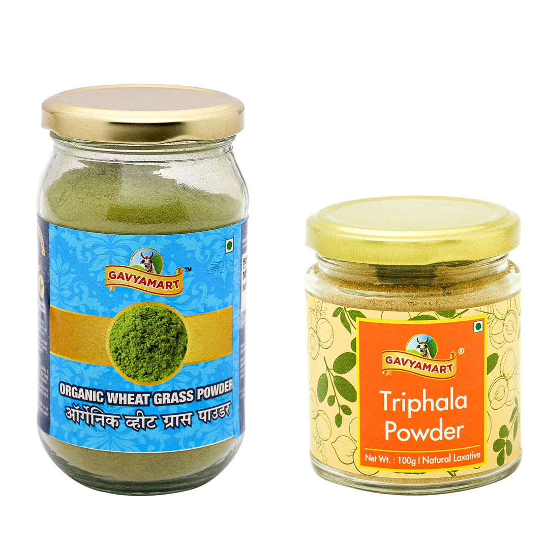 1 Wheatgrass Powder (100gm) + Triphala Churn 1 Wheatgrass Powder (100gm) + Triphala Churn